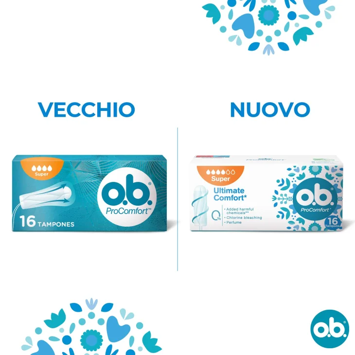 OB ProComfort Super Assorbenti Interni 16 Pezzi