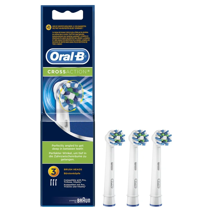Oral B Crossaction Refill Testine di Ricambio 3 testine