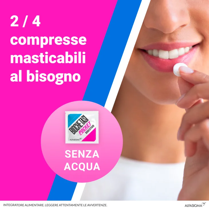 Biochetasi Pocket Compresse Masticabili Integratore per la Digestione