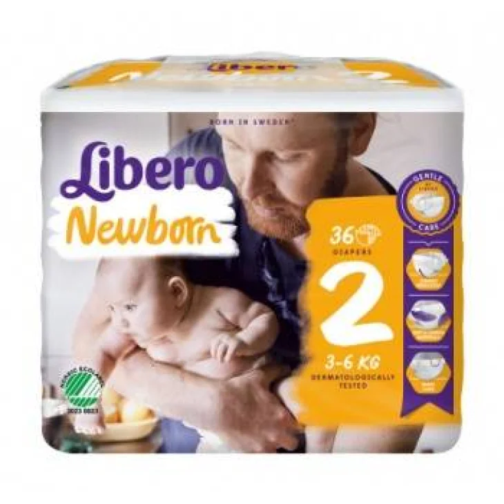 Libero Newborn Pannolini Misura 2 (3-6 Kg) 34 pezzi