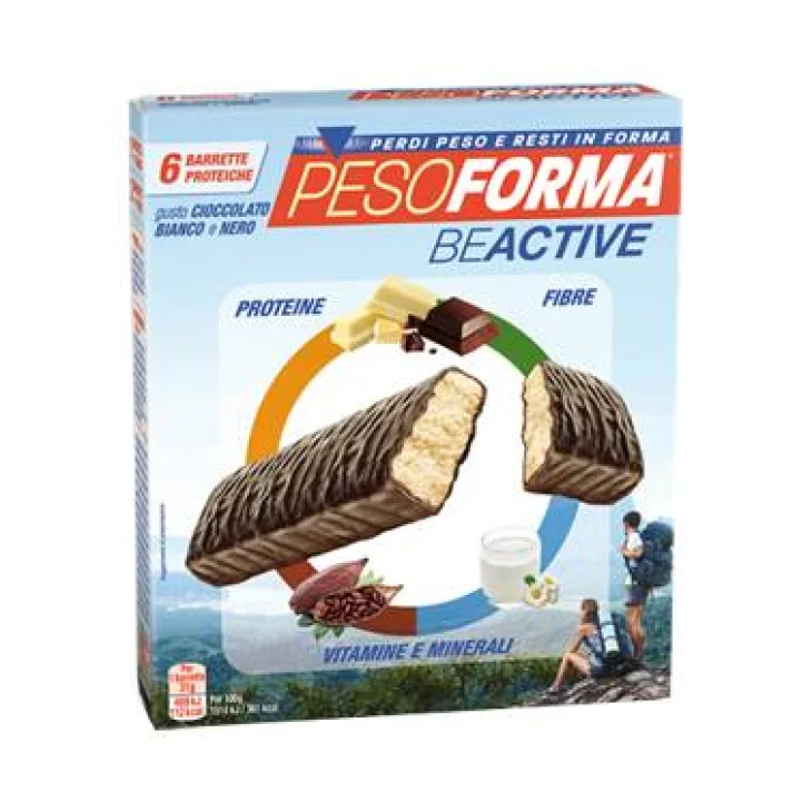 Pesoforma Beactive Snack Barrette Dietetiche Cioccolato Bianco e Nero