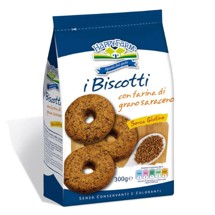 Happy Farm Biscotti con Farina di Grano Saraceno Senza Glutine 300 gr