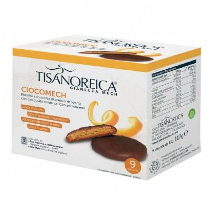 Tisanoreica Ciocomech 9 Biscotti ipocalorici con cioccolato fondente e arancia