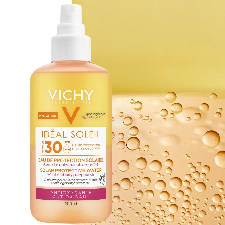 Vichy Ideal Soleil Acqua Solare Protettiva con Polifenoli del Mirtillo 200 ml