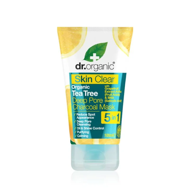 Dr Organic Skin Clear Maschera al Carbone Vegetale per pelli impure 100 ml