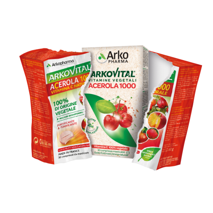 Arkopharma ACerola 1000 Integratore di Vitamina C 30 compresse