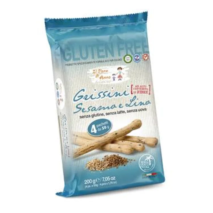 Il Pane di Anna Grissini Sesamo e Lino Prodotto senza glutine 200 g