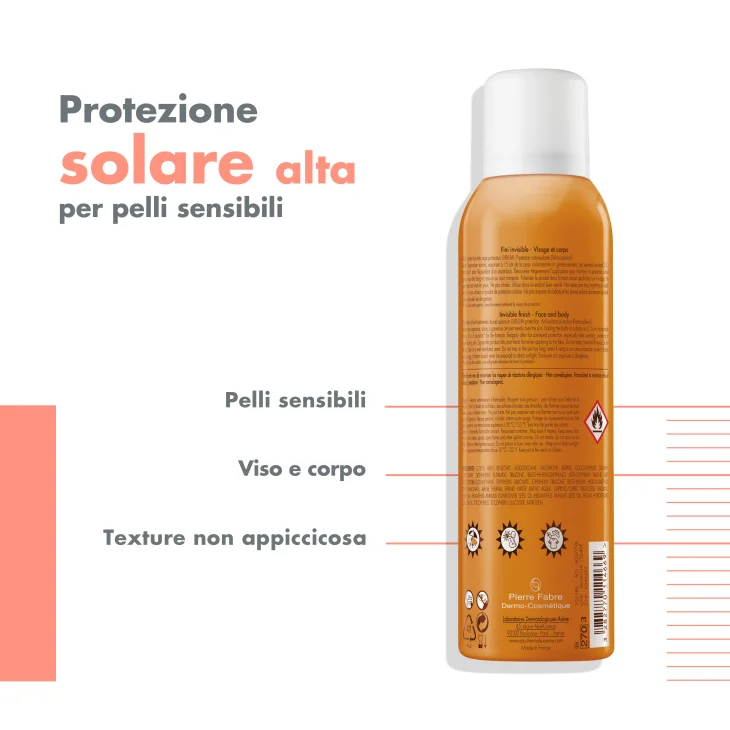 Av&egrave;ne Brume Satin&egrave;e Solare Nebulizzatore Spray Olio SPF 30 Adatto a Viso Collo e Capelli