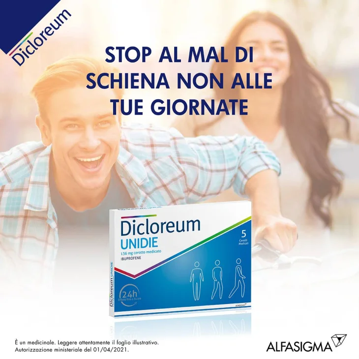 Dicloreum Unidie 136 mg 24H - 5 cerotti