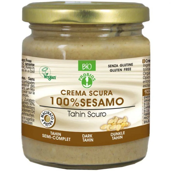 Probios Tahin Scuro 100% Sesamo Crema spalmabile bio e senza glutine 200 g