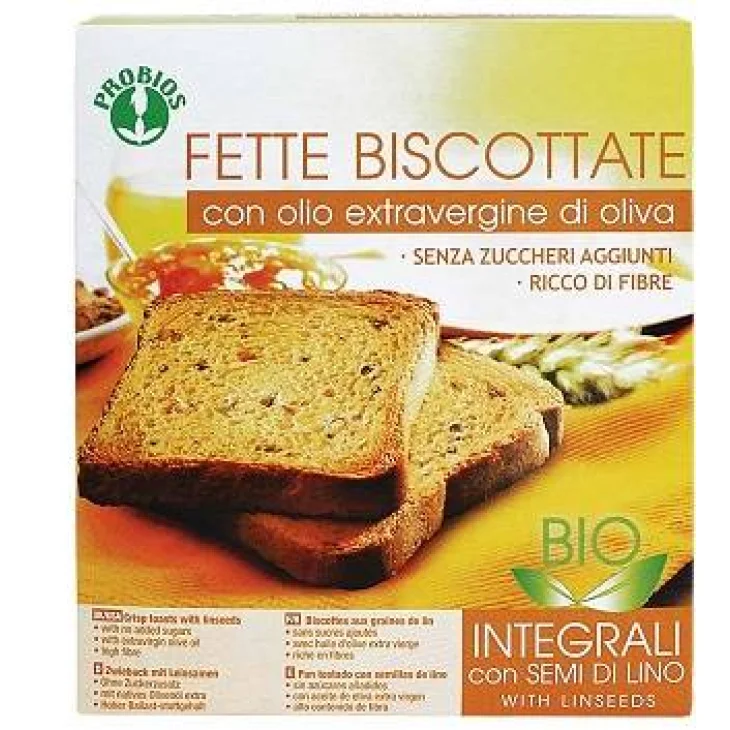 Probios Fette biscottate integrali con semi di lino senza zuccheri aggiunti 270 g