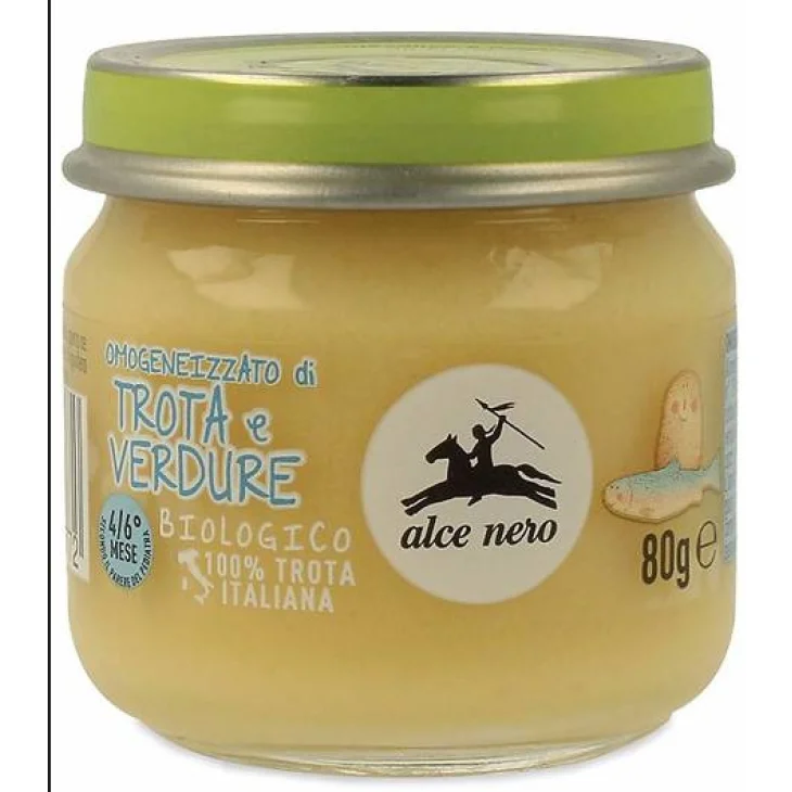 Alce Nero Omogeneizzato Biologico di Trota e Verdure 2 x 80 g