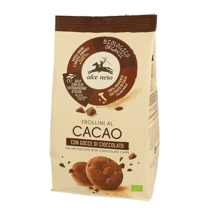 Alce Nero Frollini al Cacao con Gocce di Cioccolato Bio 250 g