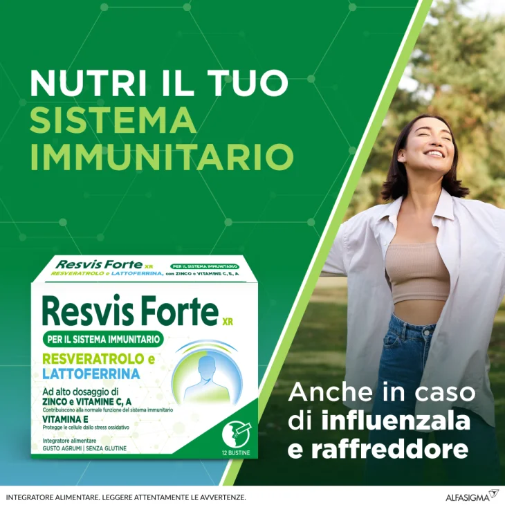 Alfasigma Resvis Forte XR Integratore Vitaminico Antiossidante 12 Bustine