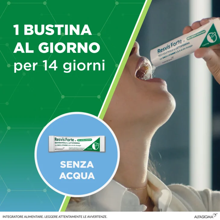 Alfasigma Resvis Forte XR Integratore Vitaminico Antiossidante 12 Bustine