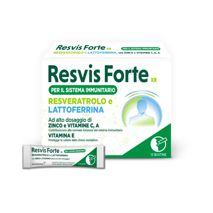 Alfasigma Resvis Forte XR Integratore Vitaminico Antiossidante 12 Bustine