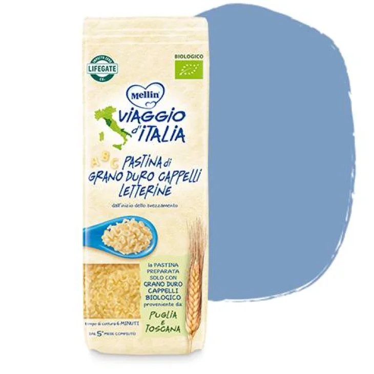 Mellin Viaggio d'Italia Pastina di Grano Duro Cappelli Letterine