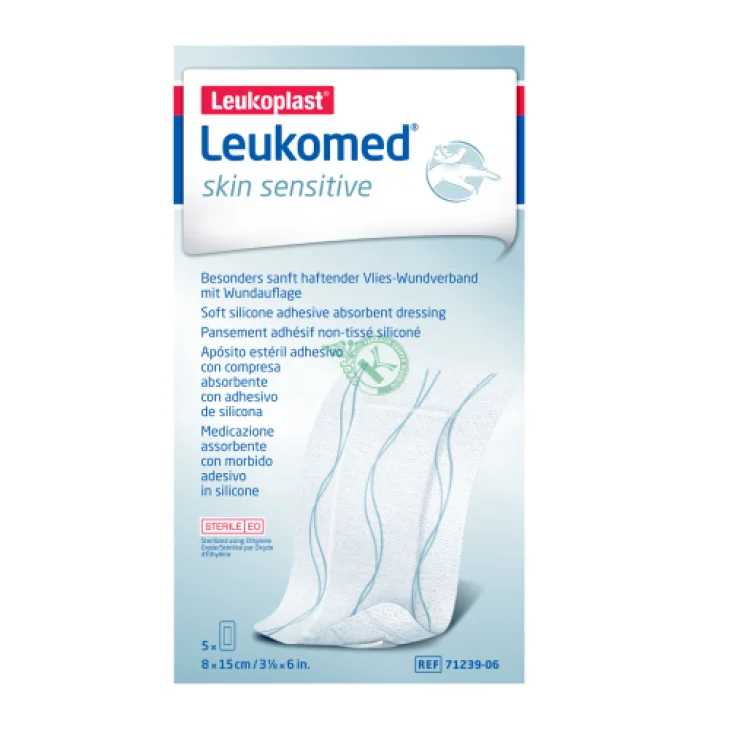 Leukomed Skin Sensitive Medicazione in TNT Adesivo Sterile 8X15 cm 5 pezzi