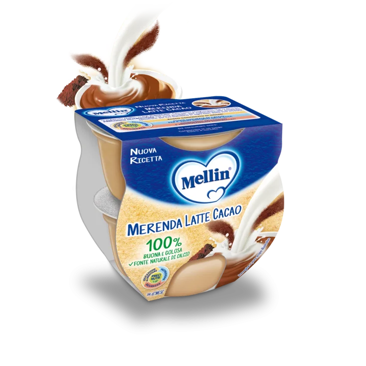 Mellin Merenda Latte e Cacao per Bambini 2 X 100 g