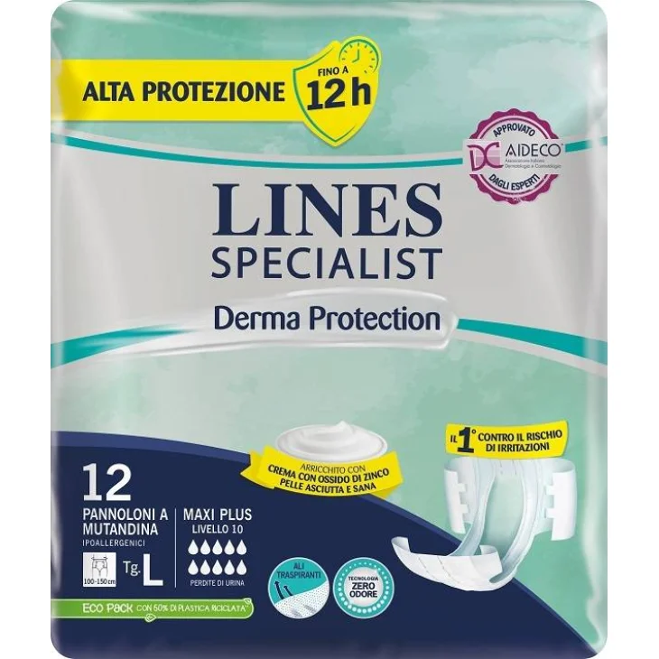 Lines Specialist Derm AP Pannolone a Mutandina per Incontinenza Misura L 12 pezzi