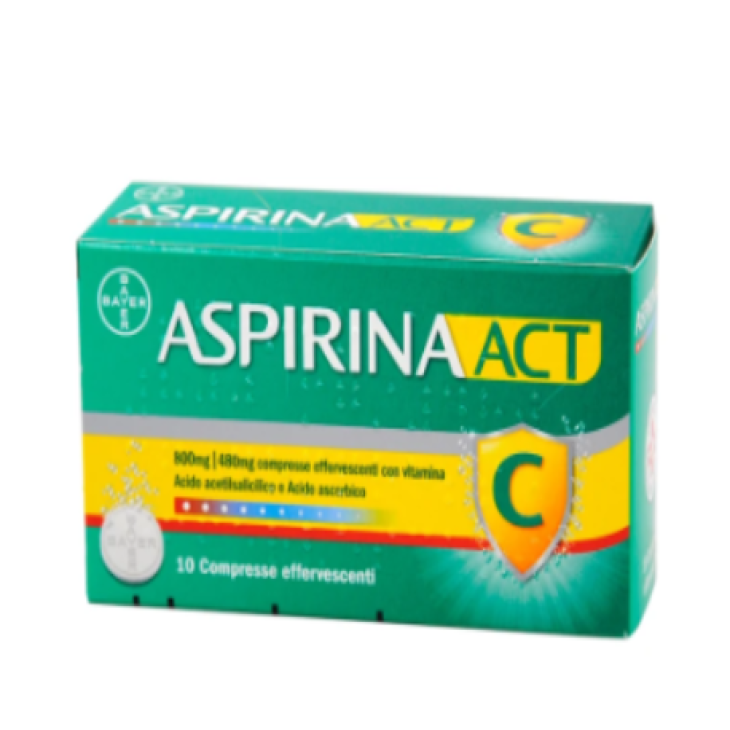 Aspirina Act 800 mg + 480 mg con Vitamina C 10 compresse effervescenti