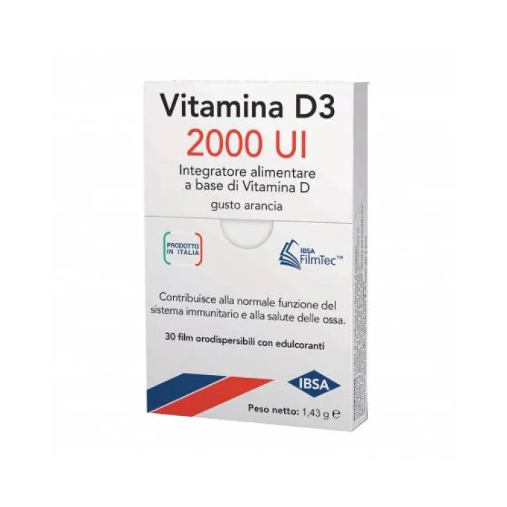 Ibsa 2000 UI Vitamina D3 Integratore 30 film orodispersibili