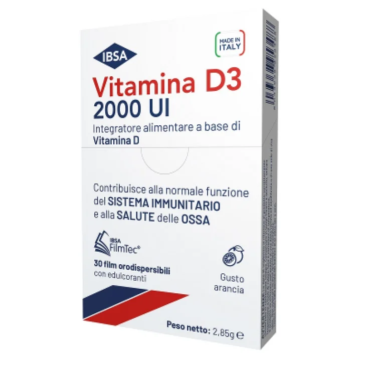Ibsa 2000 UI Vitamina D3 Integratore 30 film orodispersibili