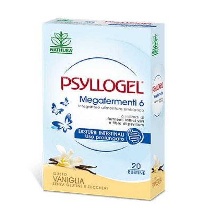 Nathura Psyllogel Megafermenti 6 Integratore Fermenti Lattici Gusto Vaniglia 21 bustine