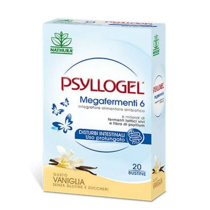 Nathura Psyllogel Megafermenti 6 Integratore Fermenti Lattici Gusto Vaniglia 21 bustine