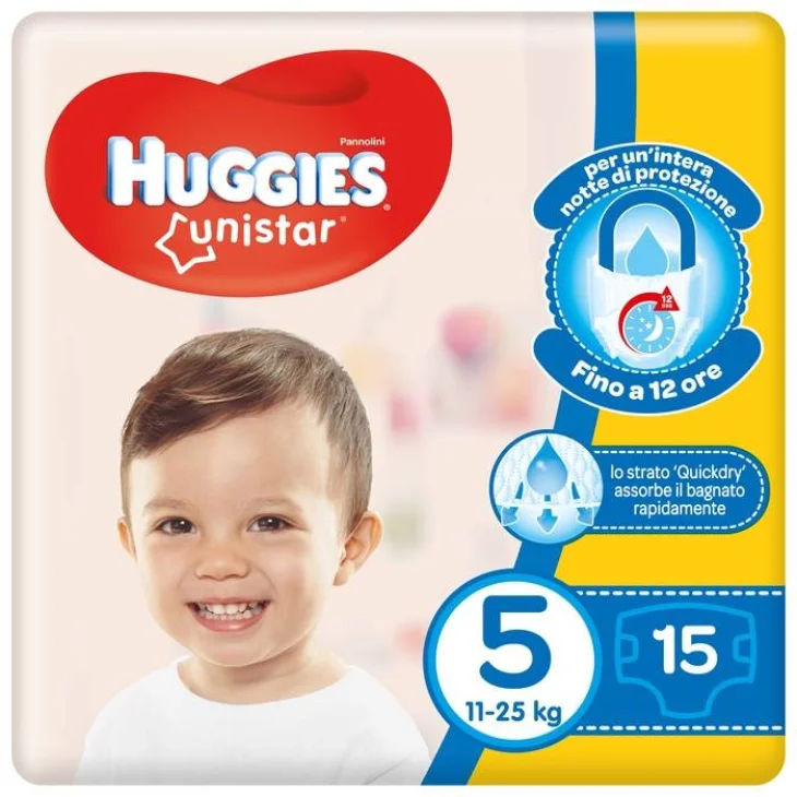 Huggies Unistar Pannolini Tier 3 11-25 kg 15 pannolini