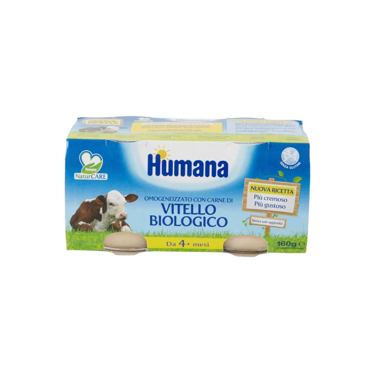 Humana Omogeneizzato Gusto Vitello Biologico 2 pezzi 80 g