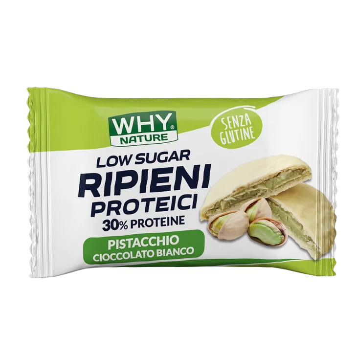 Whynature Ripieni Proteici Biscotti Pistacchio e Cioccolato Bianco 17 g