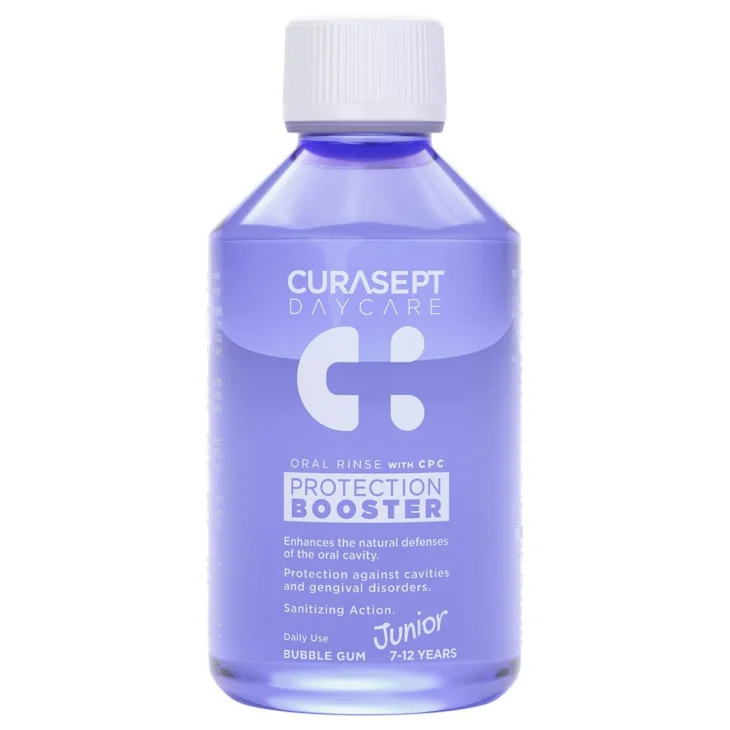 Curasept Daycare Collutorio Protection Booster Junior Igienizzante per Bambini dai 7 ai 12 Anni 250 ml