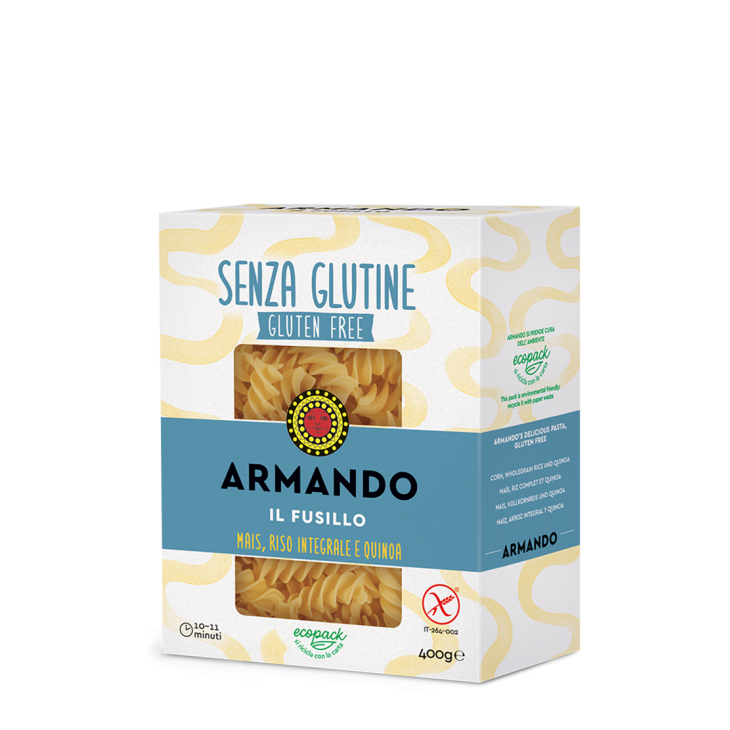Armando il Fusillo pasta con Mais Riso Integrale e Quinoa Senza Glutine 400 g