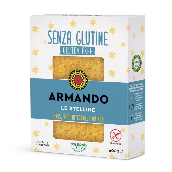 Armando le Stelline Pasta con Mais Riso Integrale e Quinoa Senza Glutine 400 g