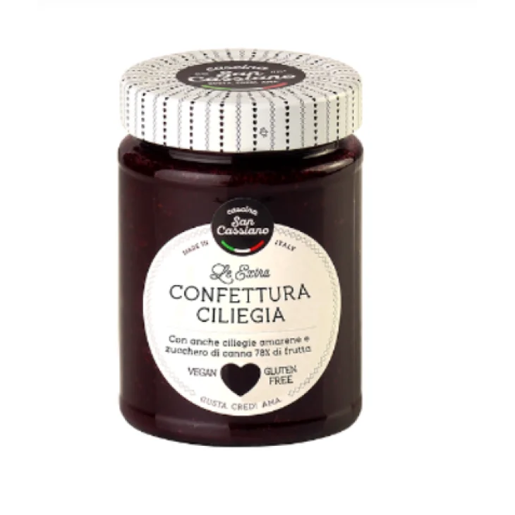 Cascina San Cassiano Confettura di Ciliegie Amarene con Stevia Senza Glutine 200 g