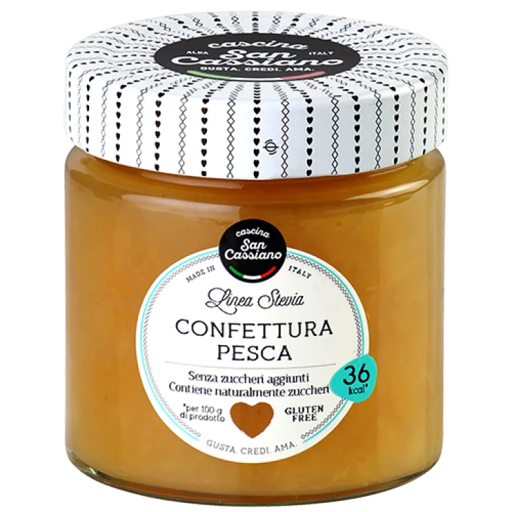 Cascina San Cassiano Confettura di Pesca con Stevia Senza Glutine 200 g