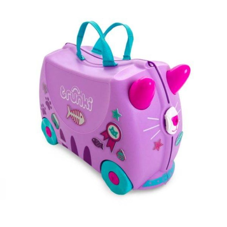 Trunki Gatto Viola Valigia Cavalcabile per Bambini