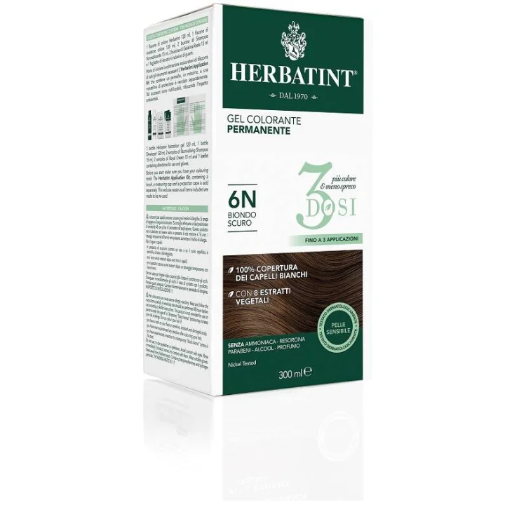 Antica Erboristeria Herbatint 3 Dosi 6N Colore Biondo Scuro 300 ml