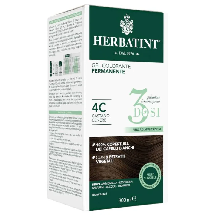 Antica Erboristeria Herbatint 3 Dosi 4C Colore Castano Cenere 300 ml