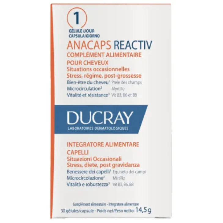 Ducray Anacaps Reactive Integratore Anticaduta Occasionale dei Capelli 30 capsule