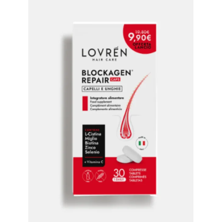 Lovren Haircare Blockagen Repair Caps Integratore per Unghie e Capelli 30 capsule