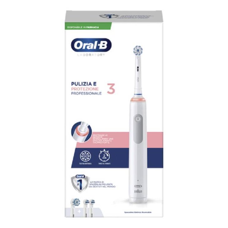 Oral-B Pro 3 Laboratory Spazzolino Elettrico per Denti Sensibili + 2 Ricariche