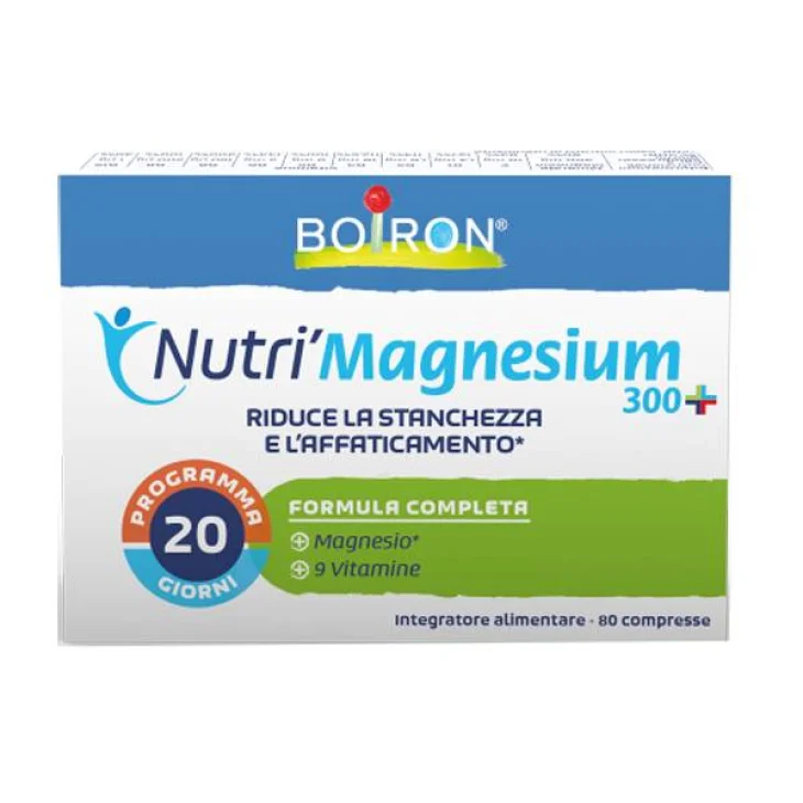 Boiron Nutri' Magnesium 300+ Integratore di Magnesio e Vitamine 80 compresse