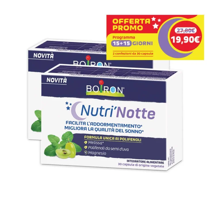 Boiron Nutrì Notte Integratore per Favorire il Riposo Notturno Bipack Promo 2 confezioni da 30 capsule