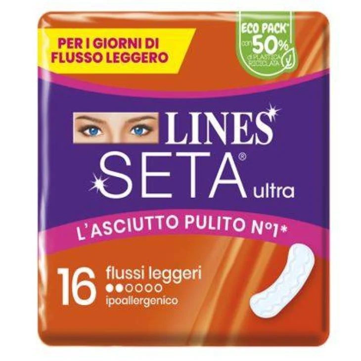 Lines Seta Ultra Assorbenti Leggeri Senza Ali per Flussi Leggeri 16 pezzi