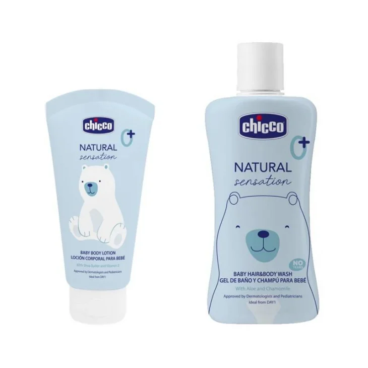Chicco Natural Sensation Daily Care Set Crema Corpo + Detergente Corpo e Capelli