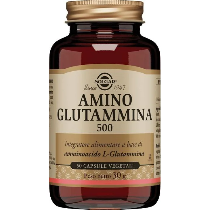 Solgar Amino Glutammina 500 Integratore per la Memoria 50 capsule vegetali