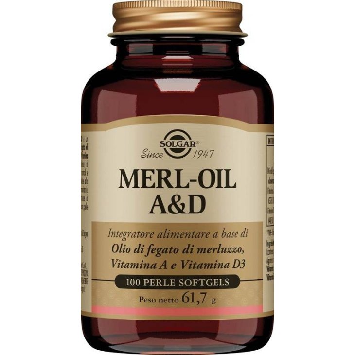 Solgar Merl Oil A&D Integratore Multivitaminico 100 perle softgel