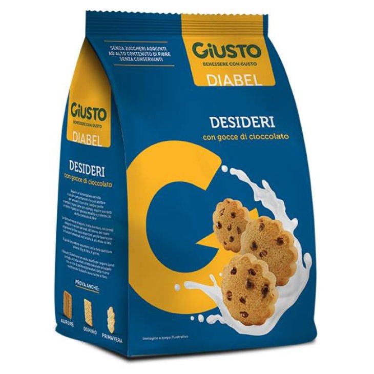 Giusto Diabel Biscotto Desideri con diabGocce di Cioccolato Senza Zuccheri Aggiunti 150 g
